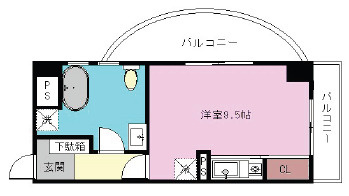 西宮市高木西町の賃貸マンションの間取り