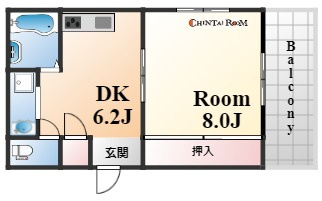 神戸市中央区琴ノ緒町４丁目の賃貸マンションの間取り