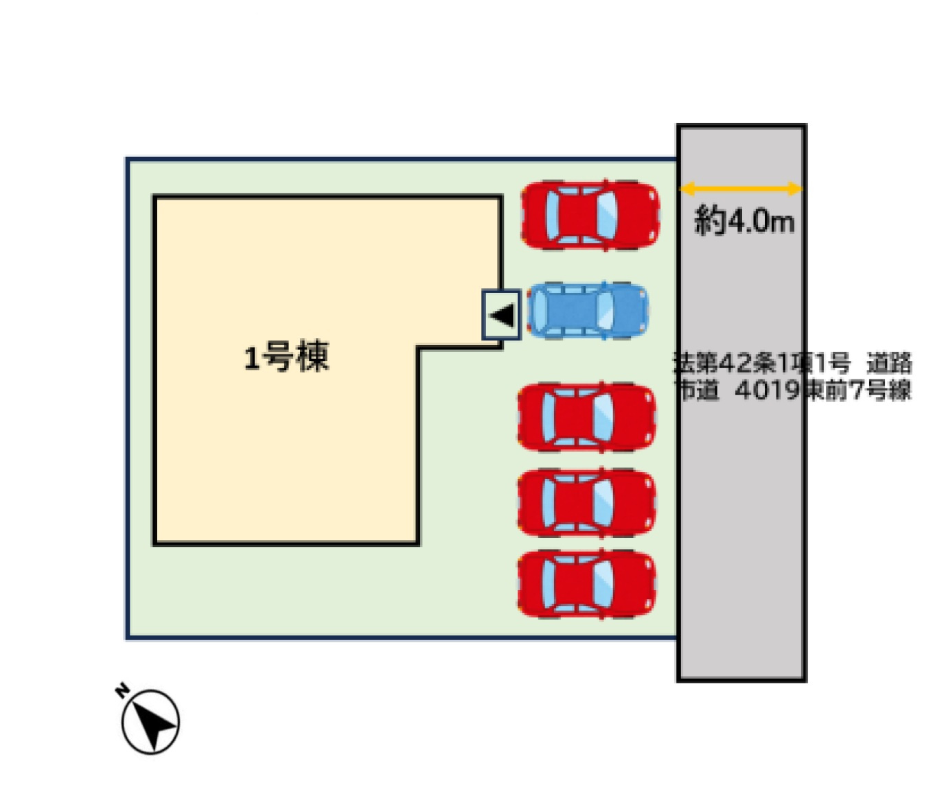 鳥栖市平田町第3-1棟（1号棟）の区画図|配置図