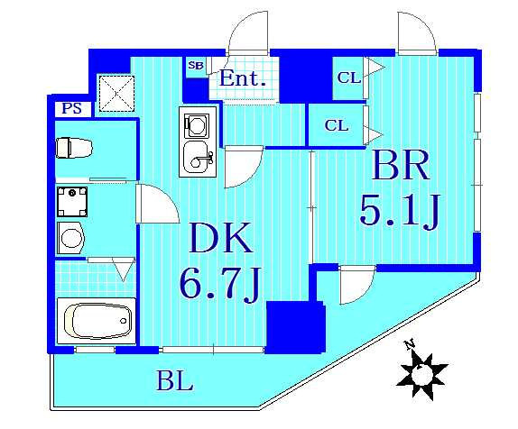 サンシエスタ鶴ヶ峰の間取り|1DKタイプの間取りです！