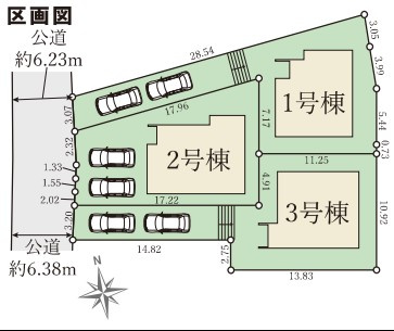 【区画図】 | 修学院室町　分譲地【1期 全3区画】