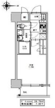 S-RESIDENCE江坂Alegriaの間取り