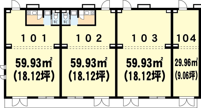 【間取り】 | クレール水戸（テナント） | 103号（スケルトン）