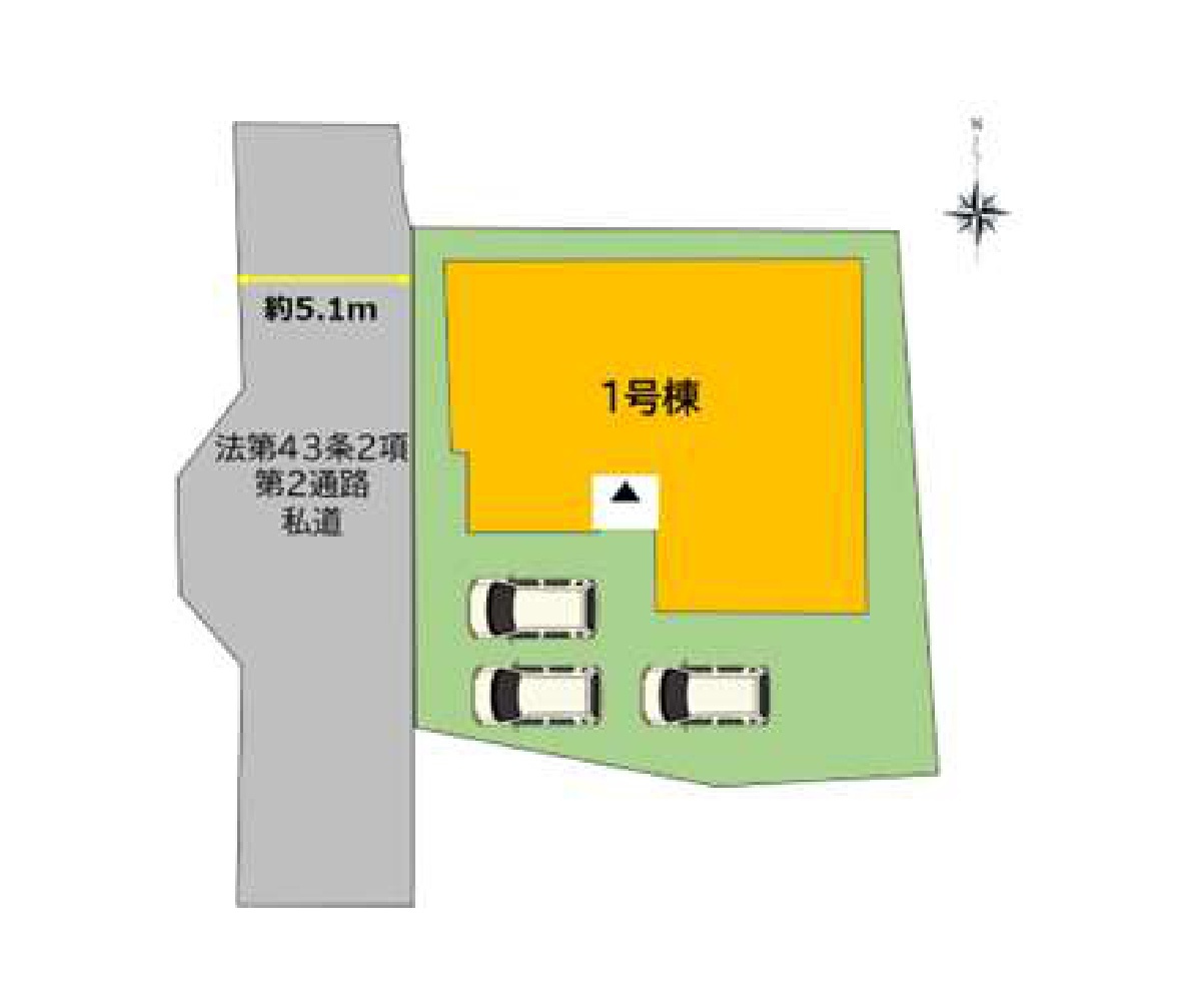鳥栖市神辺町第1-1棟（1号棟）の区画図|配置図