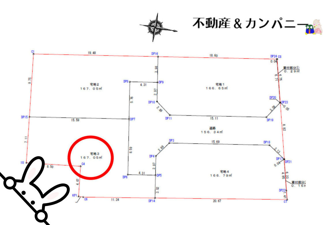 砥部町三角のおトチ3号地　伊予郡砥部町三角売土地の土地図