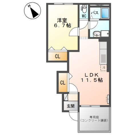 ＡＮＤ　ＯＮＥ　西棟の間取り