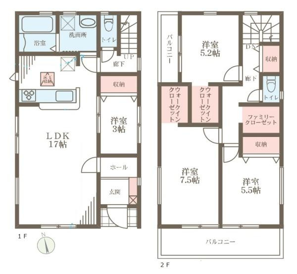 リーブルガーデン玉手町 ２号棟 ／新築一戸建の間取り