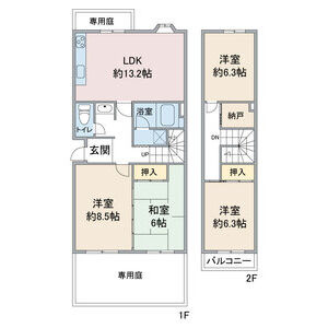 【区画図】 | 八事本町第二住宅2号棟 1階 109号室