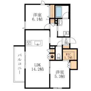HEBEL　MAISON　甲東園の間取り