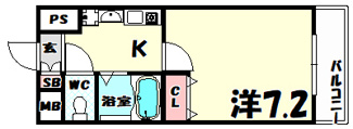 【間取り】 | エスポワール三宮パート2