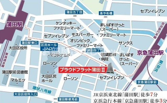 プラウドフラット蒲田Ⅱ【おとり物件なし】#学生・社会人にオススメ！初期費用分割払いOK！の地図