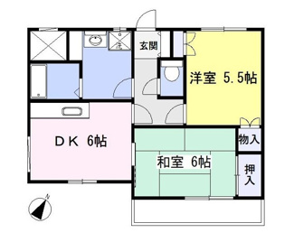 【間取り】 | サンハイツ2 | ※室内写真は前回募集の別タイプ２ＤＫです。仕様が異なる場合がございます。