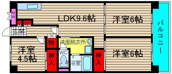 サンコーポラス南港（26号棟）の間取り