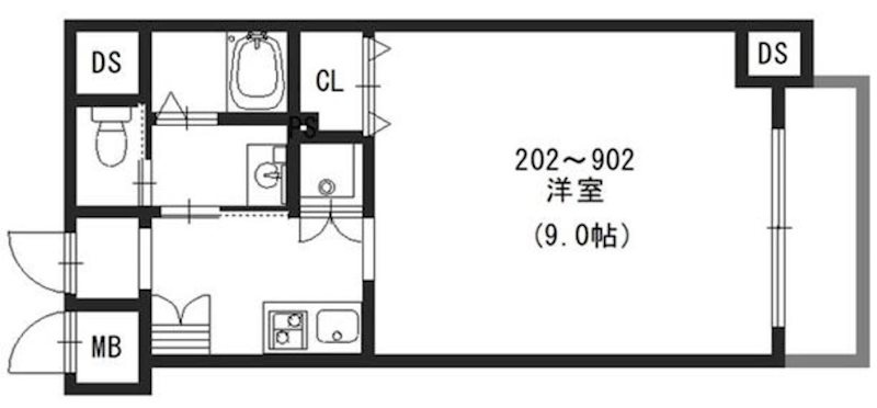モノトーン難波の間取り