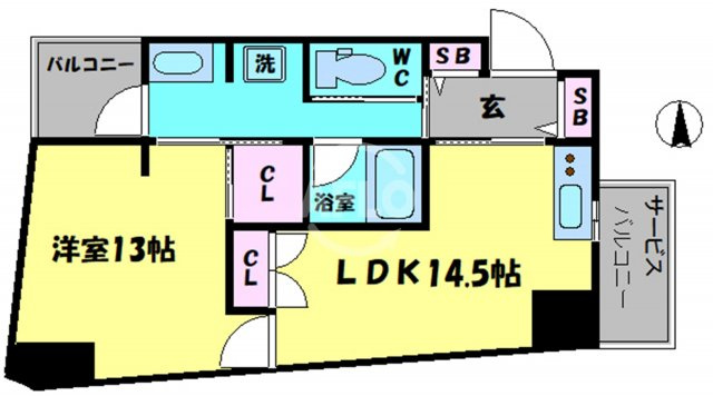 W.O.B.NISHIUMEDAの間取り|W.O.B.NISHIUMEDA（ウォブニシウメダ）間取り図