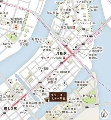 【地図】 | リューズ・リバー月島