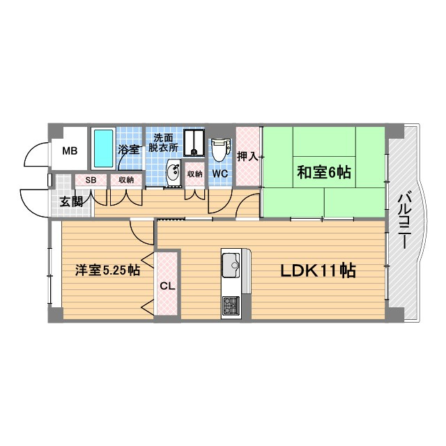 リーヴェンス甲子園口の間取り