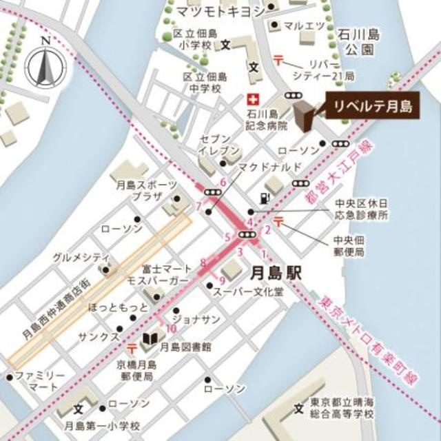 リベルテ月島の地図