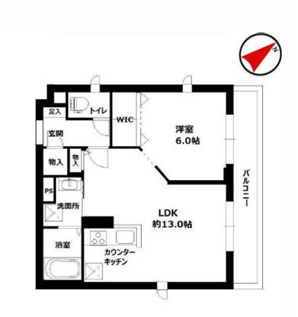 Lussoの間取り|使い勝手の良い1LDKタイプのお部屋です。