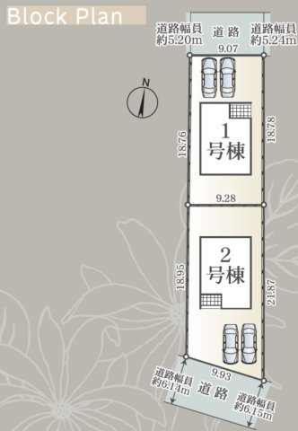 高松市上林町の新築一戸建の区画図