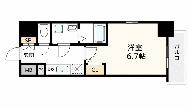 大阪市天王寺区味原町の賃貸マンションの間取り