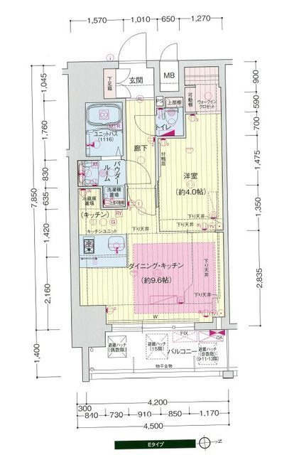 プレサンス立売堀アーバンスタイルの間取り