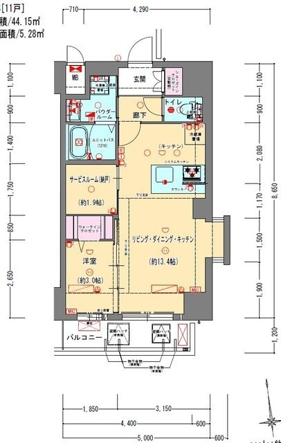 プレサンスＮＥＯ九条ディアシスの間取り