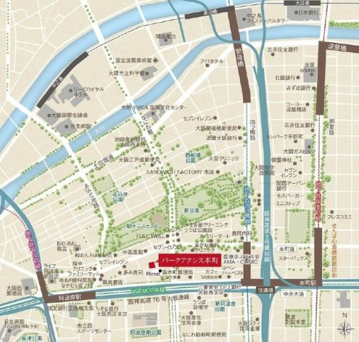 パークアクシス本町の地図