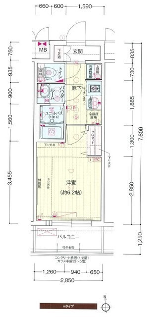 プレサンス上町台　夕陽丘の間取り