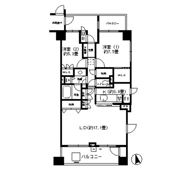 南堀江パーク・ホームズの間取り