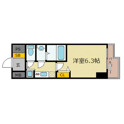 エス・キュート京町堀の間取り