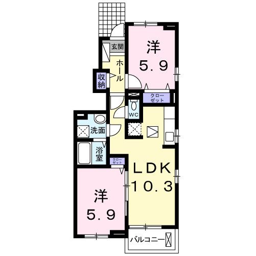 コンフォーティア鮎喰の間取り