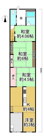 東住吉区鷹合1丁目の参考プラン|奥行きがあり、LDKが広く取れます♪