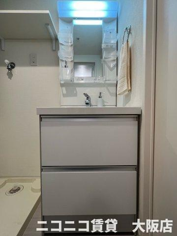 大阪市西淀川区姫島１丁目のアパートの洗面所|CG画像です。家具家電付きではありません