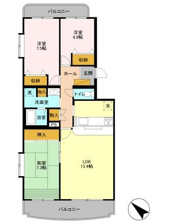 グランフィールド行徳の間取り