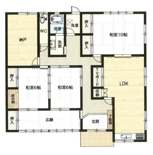 知多郡武豊町大字冨貴字道廻間　中古戸建の間取り