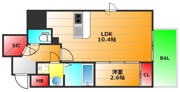 アフルエンス難波イーストの間取り|現状有姿
