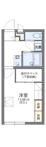 レオパレスコンフォート砺波の間取り
