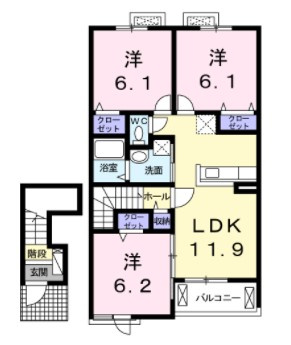 クラール安宅Dの間取り