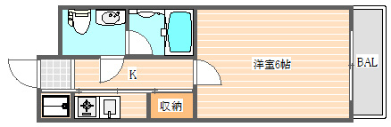 エステートモア西大橋の間取り|使いやすい間取りです。