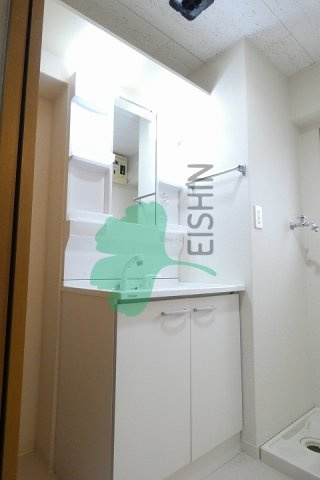 グレートフルみずほの洗面所|シャワー付き・収納付きの洗面台です！
