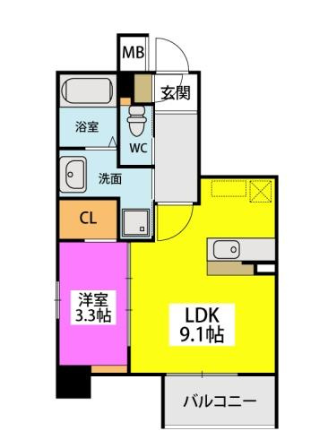 アビターレ吉塚駅前の間取り|使いやすい間取りです。