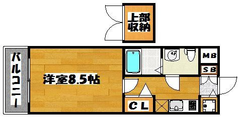 ピュアドームリバーサイド天神の間取り