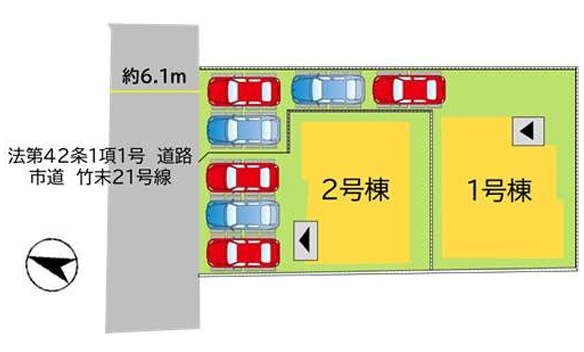 八幡西区竹末1丁目1期の区画図