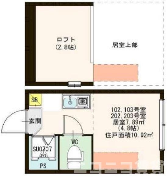 杉並区松庵１丁目のアパートの間取り