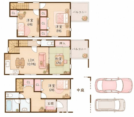 香里北之町　中古一戸建ての間取り|間取り図はいかがですか？ご希望を叶える間取りですか？リビングの広さは？水回りの位置は？カウンターキッチン？など色々な情報が集約されています。弊社ではリフォームなどのご相談も承っております。