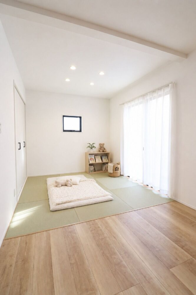 ☆選べる家具プレゼント☆松山市高岡　新築戸建　４SLDKの居間・リビング