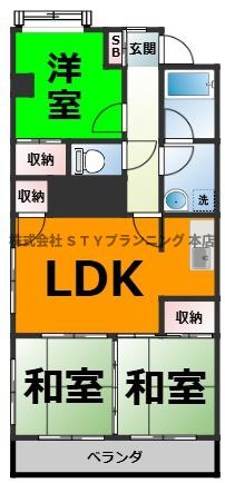 仲介手数料0円！レジデンス南川の間取り