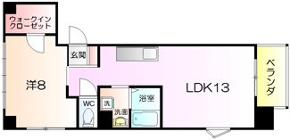 【間取り】 | シティーコート南瓦町 | １ＬＤＫ