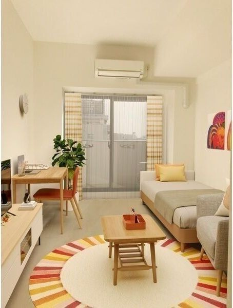 S-RESIDENCE葵の居間・リビング|家具・家電はついておりません。（モデルルームにて撮影）